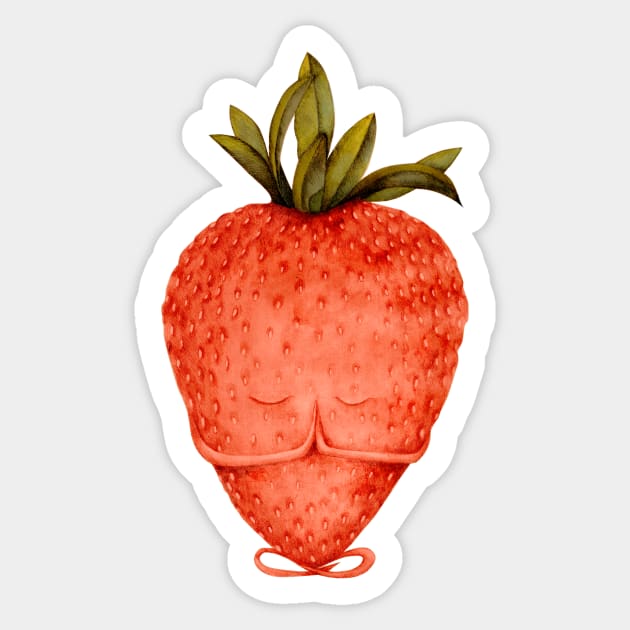 strawberry yoga Sticker by KindSpirits